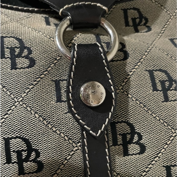 DOONEY AND BOURKE large ring flap grey and black canvas with black leather trim - Picture 5 of 16